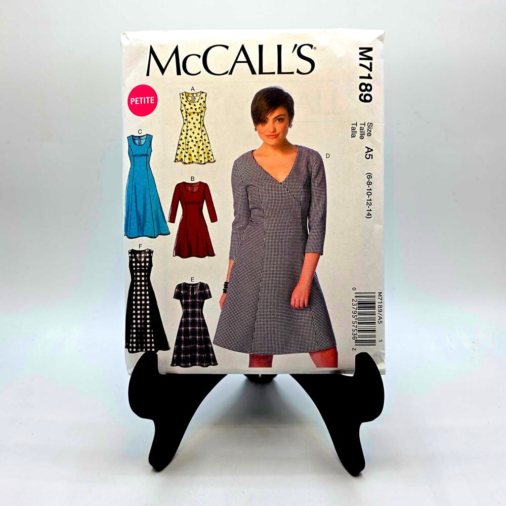 McCall's M7189 Misses Petite Dress Sewing Pattern Size 6-14 Uncut Fit Flare